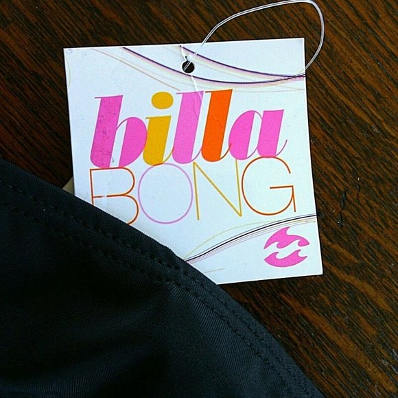 Swimwear Billabong Bikini Bottom Size Small Black Hot Lowrider Tassel Bows Women - Picture 3 of 16